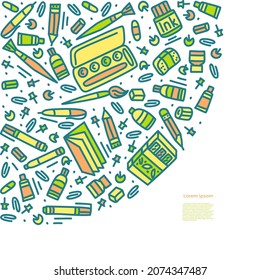 Volver a la plantilla de estilo de doodle escolar. Ilustración aislada vectorial de estacionación