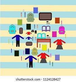 Back to school doodle vector illustration EPS 10.