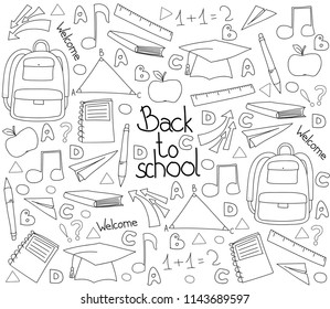 Back to school doodle vector illustration