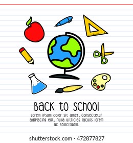 Back to school doodle vector illustration