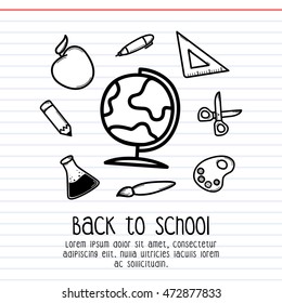 Back to school doodle vector illustration