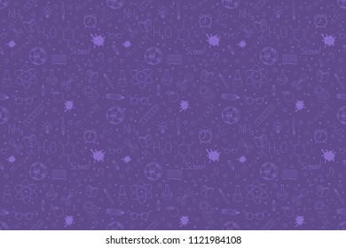 Back to school doodles background. Back to school seamless pattern. Hand drawn objects. Vector illustration.