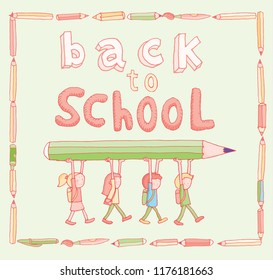 Back to School doodles elements. Vector illustration.