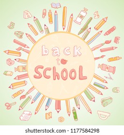 Back to School doodles elements. Vector illustration.