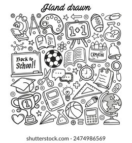 volver a la escuela garabatos dibujado a mano Vector 