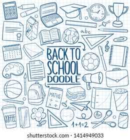 Back To School Doodles. Icon Notebook Vector Art. Hand Drawn Design