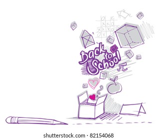 back to school doodles (out of box objects)