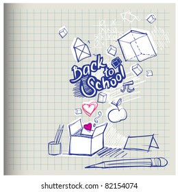 back to school doodles (out of box objects)