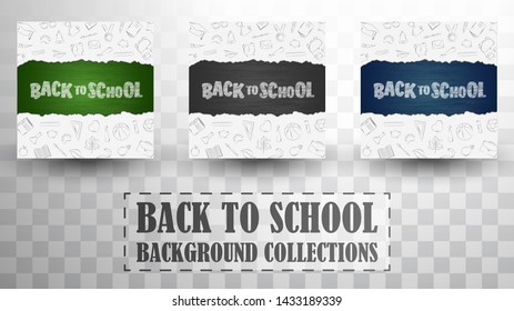 Back to school doodles in paper background collections