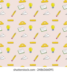 Back To School Doodles Seamless Vector Pattern Design