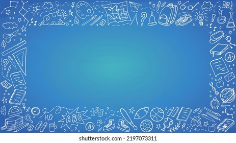 Back to school doodles set. Vector illustration. Perfect for textile fabric design, wrapping paper and website wallpapers.