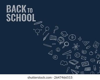 Back to school doodles. School supplies and elements vector illustrations.
