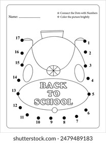 Back To School Dot To Dot Activity Page for kids