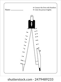 Back To School Dot To Dot Activity Page for kids