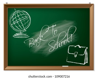Back to school drawing on chalkboard