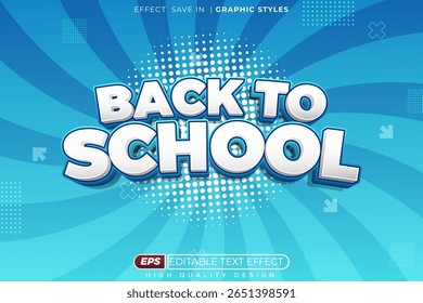 Voltar para modelo de efeito de texto 3d editável da escola