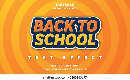 Back To School Editable Text Effect With Modern And Simple Style, Usable For Logo Or Campaign Title