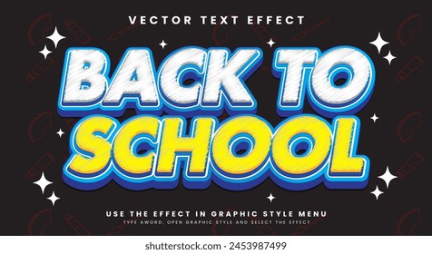 Back to school editable text effect Template with chalkboard text style