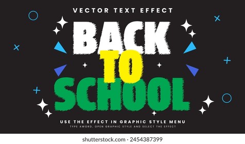 Back to school editable text effect Template with chalkboard text style