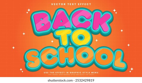 Back to School editable text effect Template with Cute style