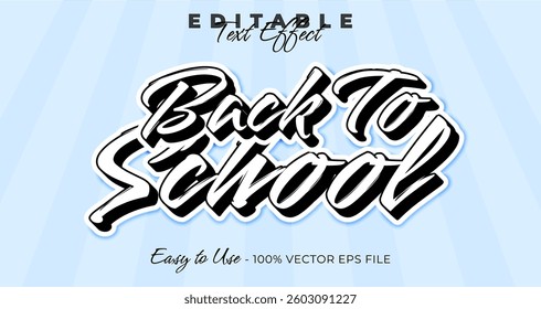 Back To School editable text effect, graphic style collection