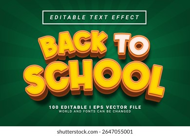 back to school editable text effect design