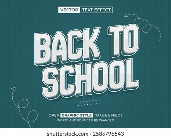 back to school editable text, font effect, 3d text for title