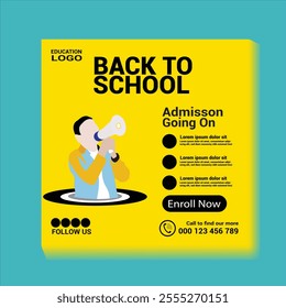 Back to School Education Admission Social Media Template