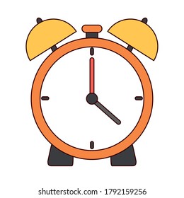 back to school education alarm clock time line and fill style icon vector illustration