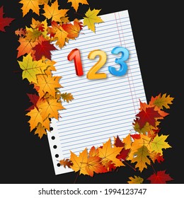 De vuelta a la escuela, la educación en el pasado estilo otoño vectorial fondo