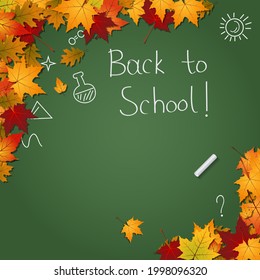 Back to school, education autumn style vector background