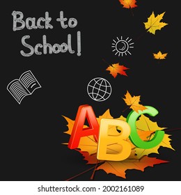 Back to school, education autumn style vector background