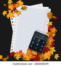 Back to school, education autumn style vector background