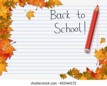 Back to school, education autumn vector background