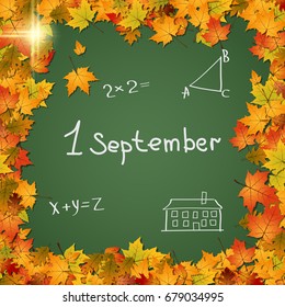 Back to school, education autumn vector background