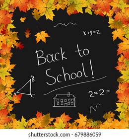 Back to school, education autumn vector background