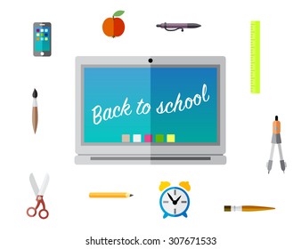 Back to school education background vector