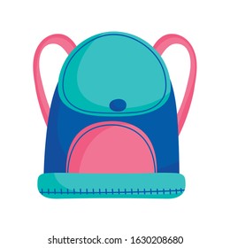 back to school education backpack accessory icon vector illustration