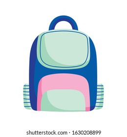 back to school education backpack accessory icon vector illustration