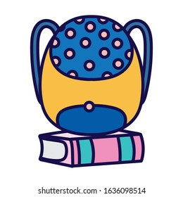 back to school education backpack on book class lection vector illustration