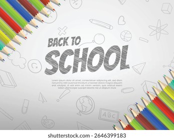 Diseño de fondo de Anuncio de educación de regreso a la escuela. Vector