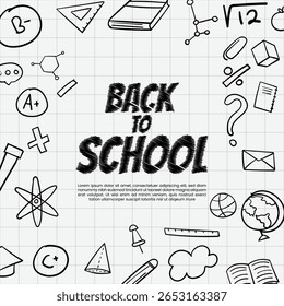 Back to school. Education banner and poster or back to school promotion. Vector illustration