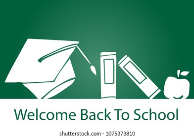Back to School Education Book, Apple, Graduation Flat Line Icon. 
