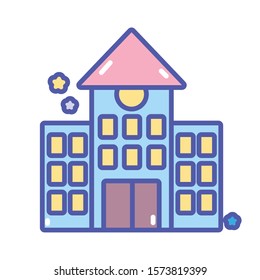 back to school education building architecture vector illustration