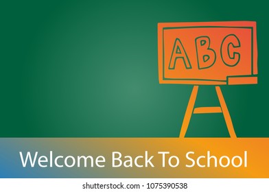 Back to School Education Chalkboard Flat Line Icon. 