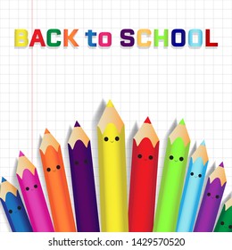 Back to school, Education concept background with cute color pencils