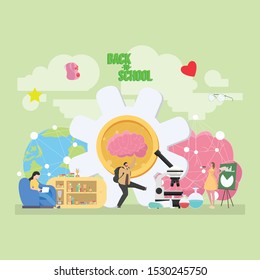 Back to school education concept with background full of lesson stationery and study supplies