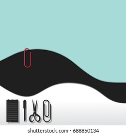 Back to school. Education conception with school supplies. Vector illustration