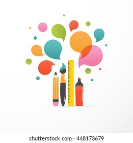 back to school - education, creativity and science concept illustration