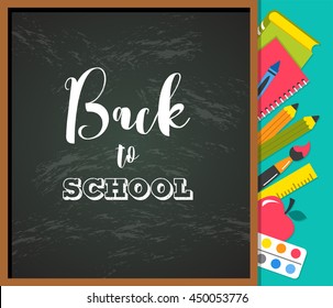 back to school - education, creativity and science concept illustration, poster